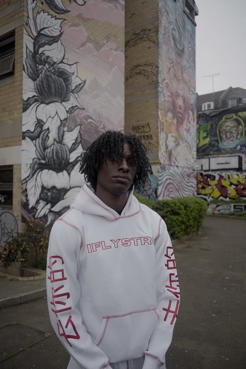 CHINATOWN Hoodie White/Red