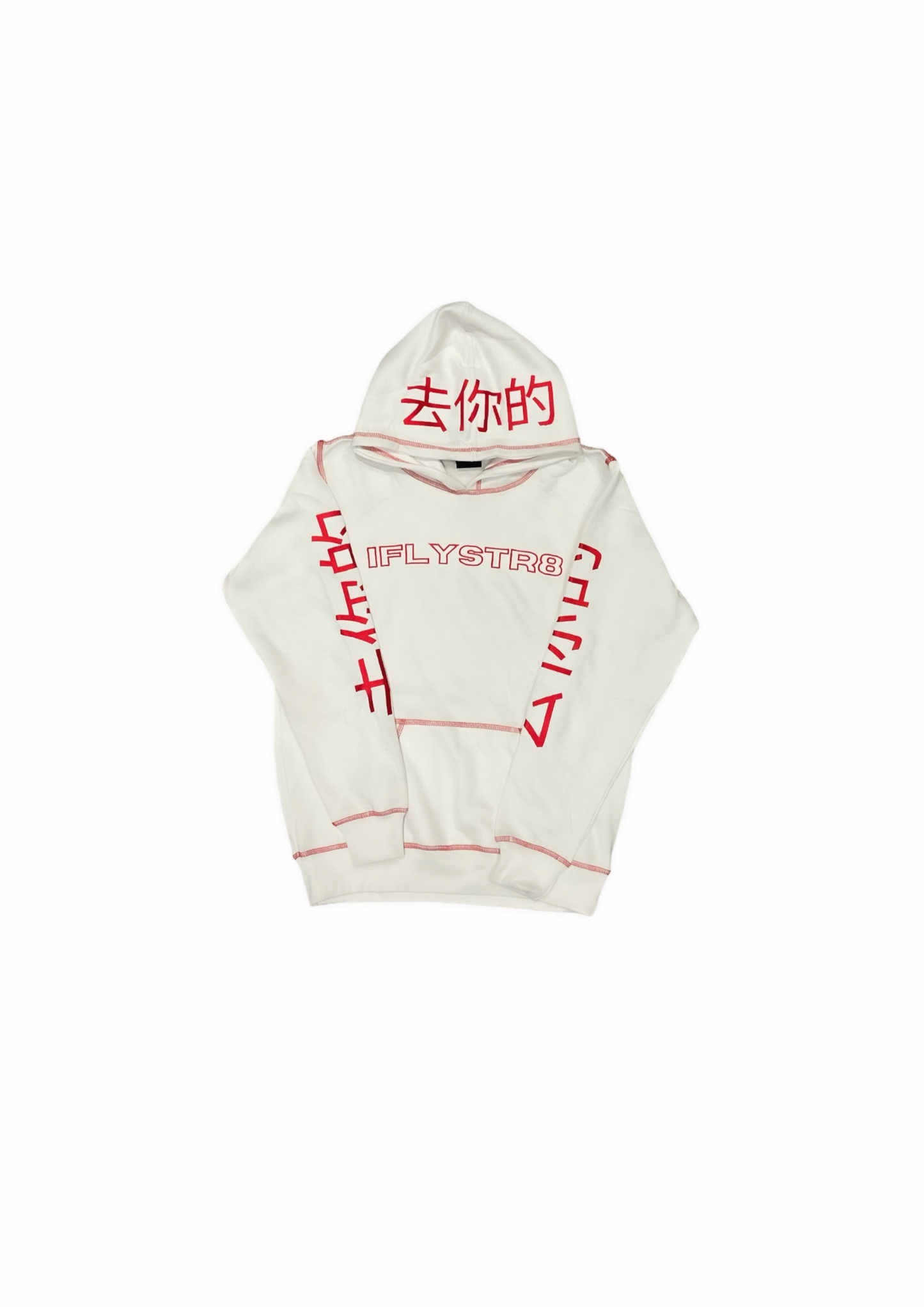 CHINATOWN Hoodie White/Red